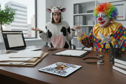 Stop Asking Why I'm Crazy Cow Hardboard Coaster Stop Asking Why I'm Crazy Cow Hardboard Coaster
