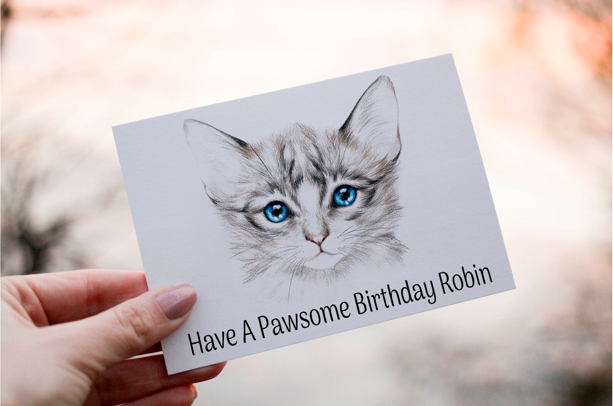 Cerdyn Pen-blwydd Cath Tabby wedi'i Bersonoli: Cerdyn Pawsome Friend
