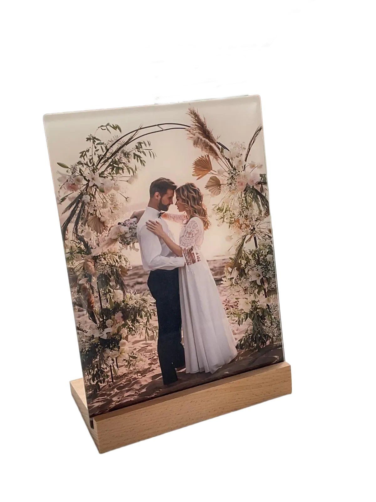 Glass Photo with Wooden Base 15cm x 20cm Glass Photo with Wooden Base 15cm x 20cm