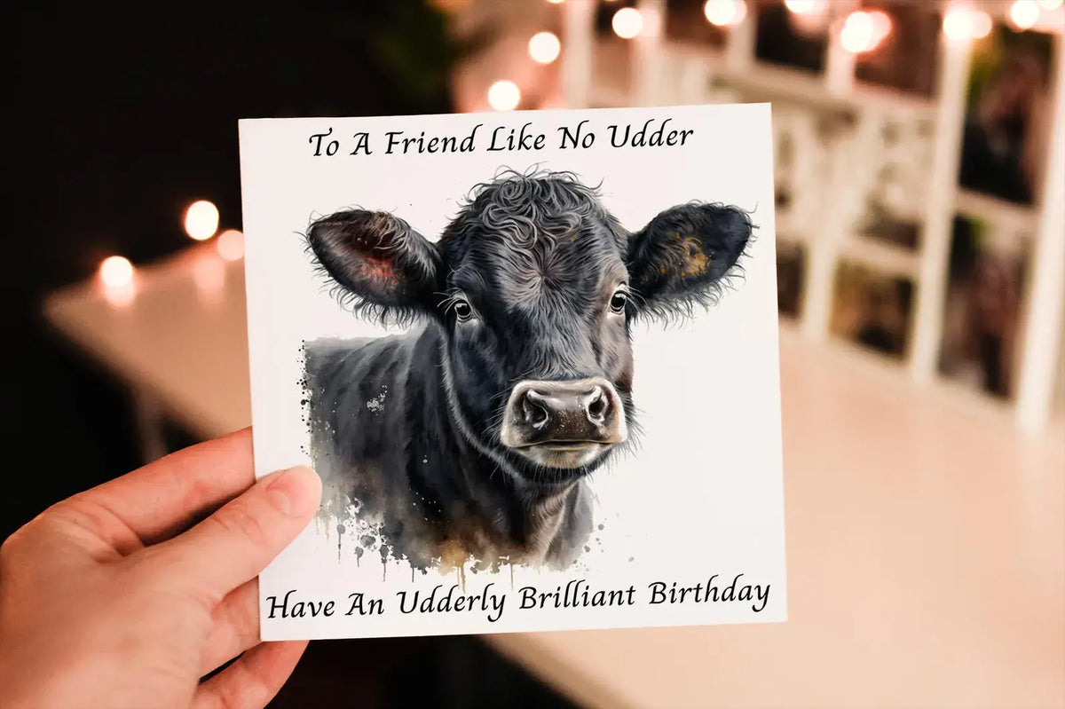 Cerdyn Pen-blwydd Buwch Ddu Gymreig – Udderly Brilliant