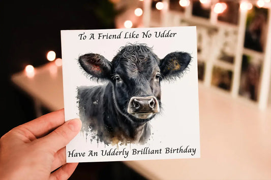 Cerdyn Pen-blwydd Buwch Ddu Gymreig – Udderly Brilliant