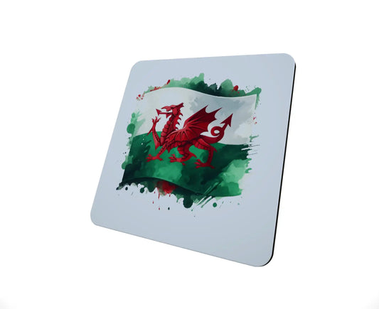 Welsh Dragon Flag Hardboard Coaster Welsh Dragon Flag Hardboard Coaster