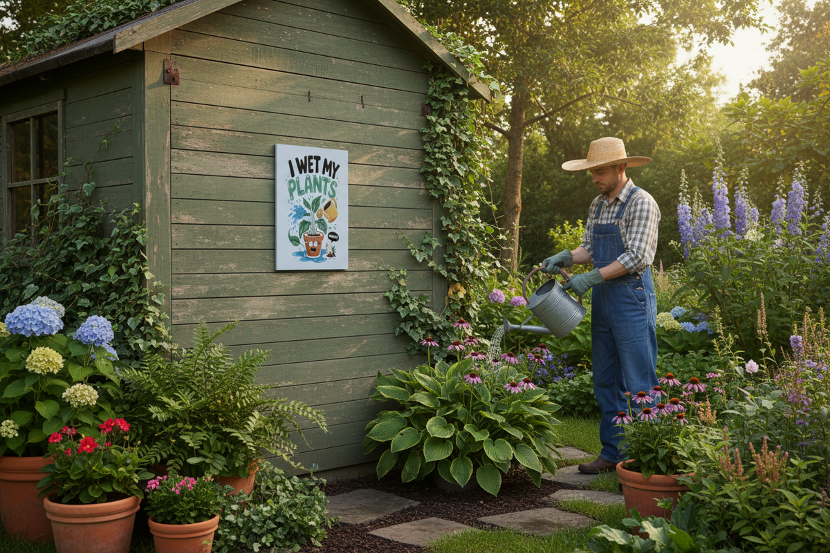 I Wet my Plants.... Glossy Aluminium Print I Wet my Plants.... Glossy Aluminium Print