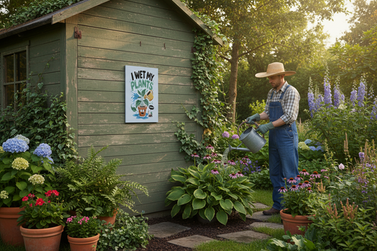 I Wet my Plants.... Glossy Aluminium Print I Wet my Plants.... Glossy Aluminium Print