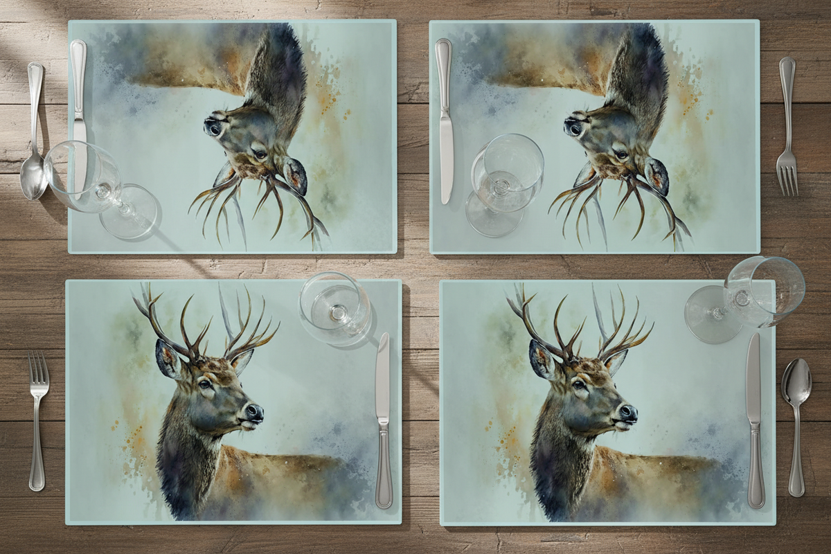 Woodland Stag Glass Placemat Woodland Stag Glass Placemat