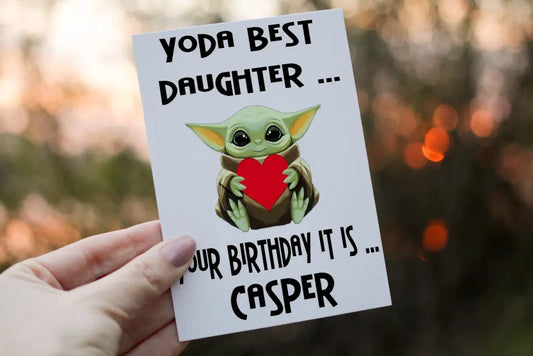 Cerdyn Pen-blwydd Yoda i Ferch